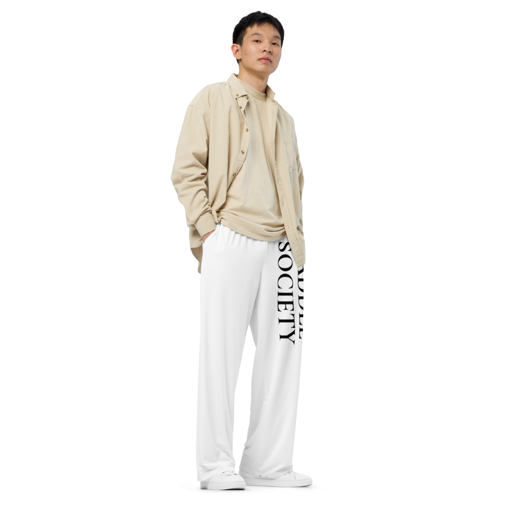 Society Men's Wide-Leg Wordmark Pants