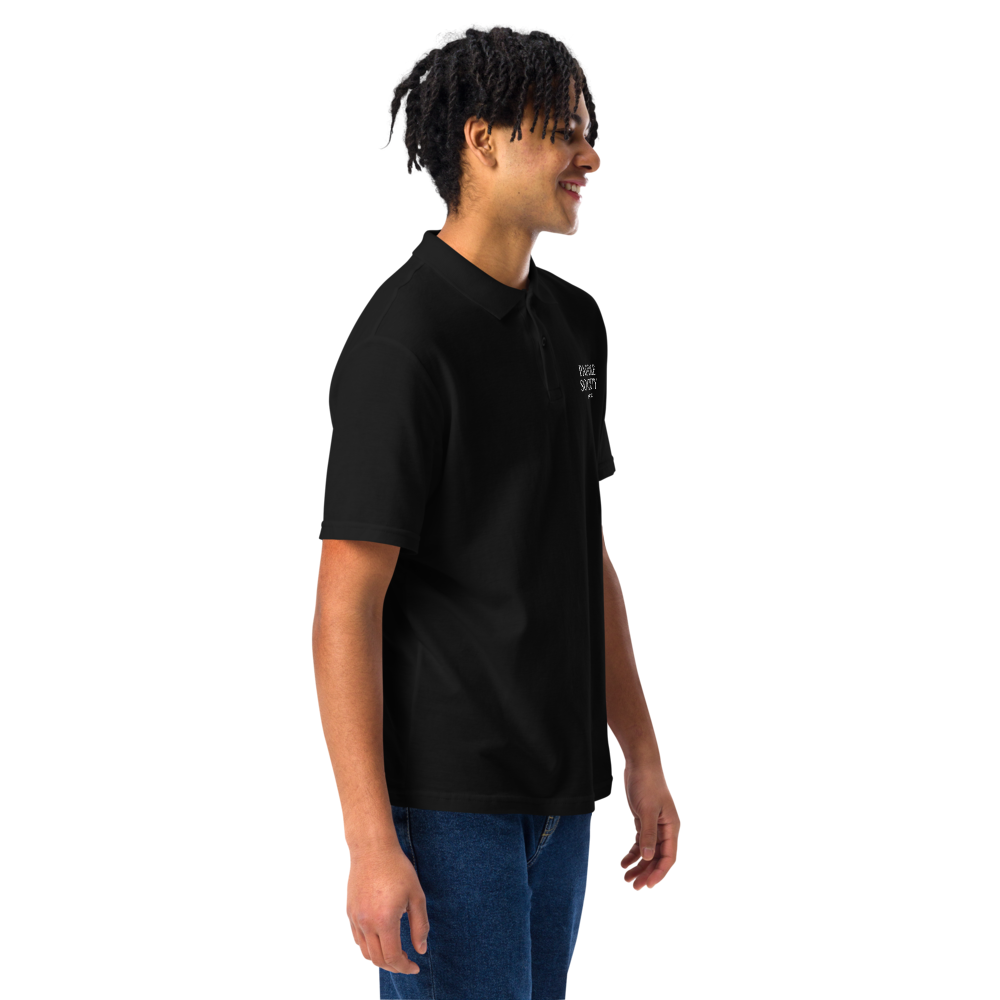 Society Men's Pique Polo Blanc Wordmark