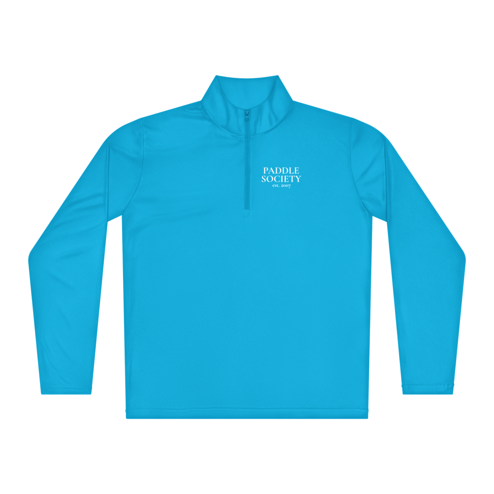 Society Men's "Court" Quarter-Zip Blanc Wordmark