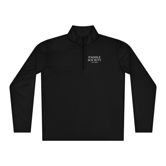 Society Men's "Court" Quarter-Zip Blanc Wordmark