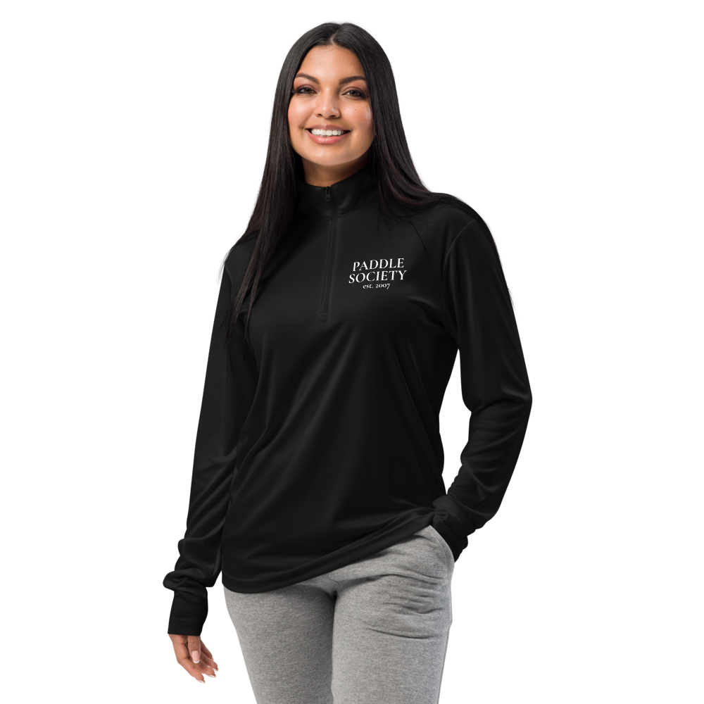 Society Men's "Court" Quarter-Zip Blanc Wordmark