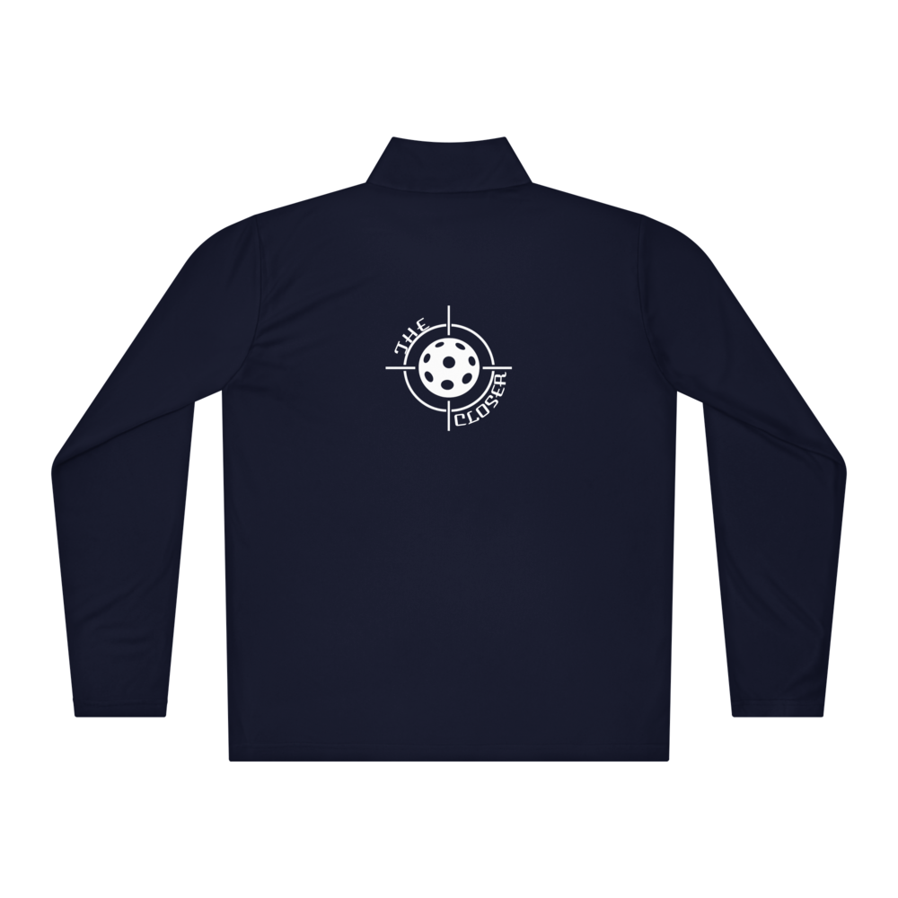 Closer Men's Quarter-Zip Blanc Logo
