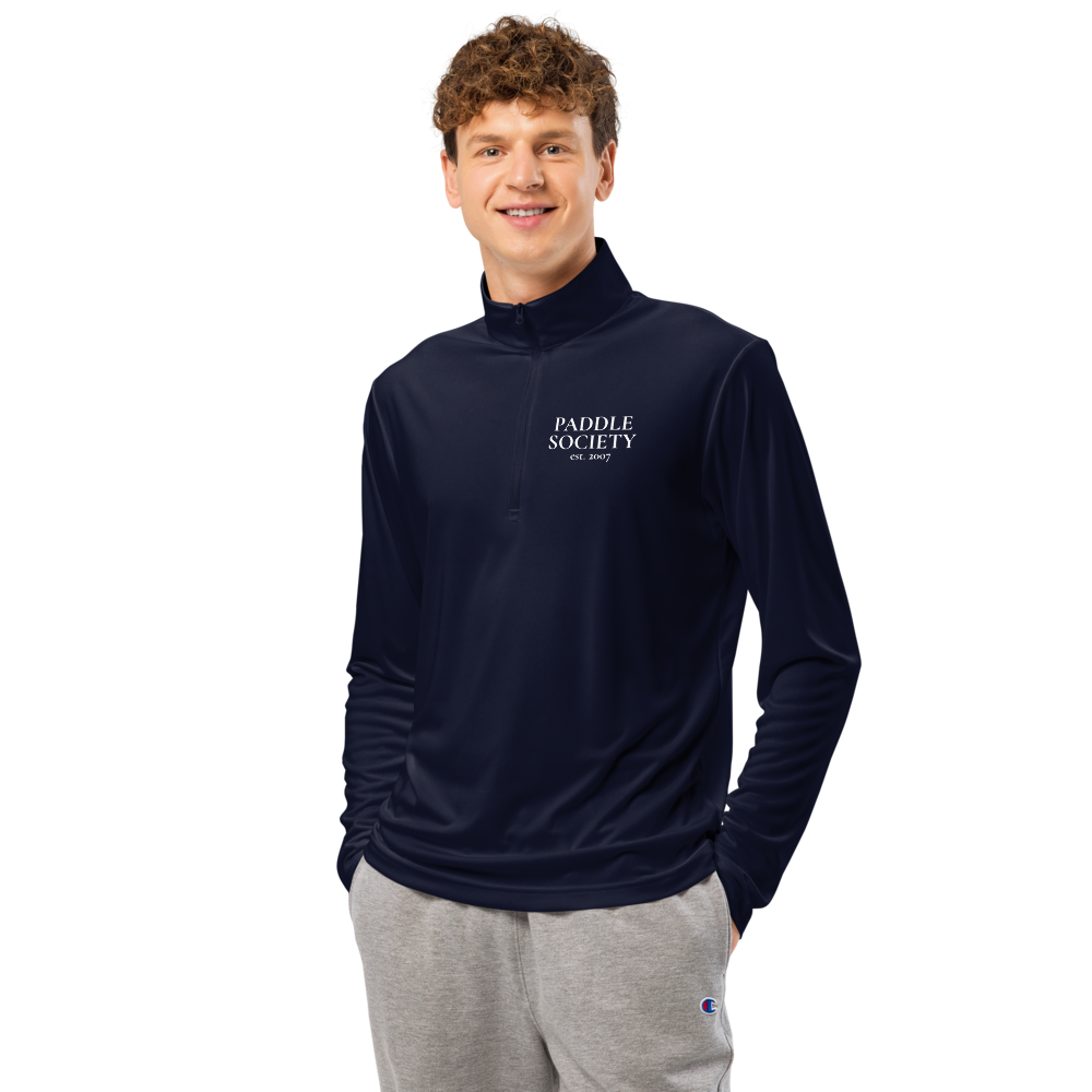Closer Men's Quarter-Zip Blanc Logo