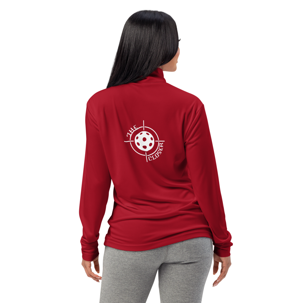 Closer Women's Quarter-Zip Blanc Logo