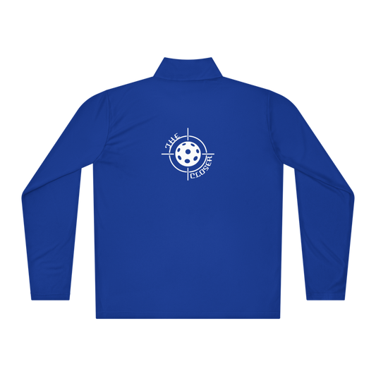 Closer Women's Quarter-Zip Blanc Logo