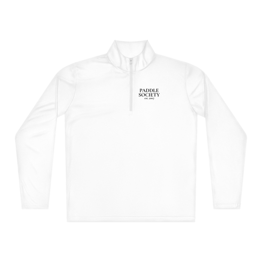 Society Men's "Court" Quarter-Zip Noir Wordmark