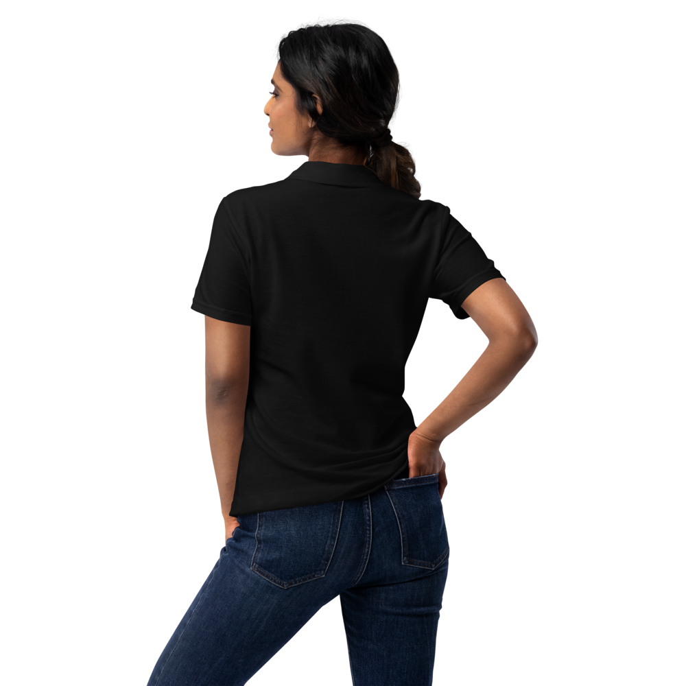 Society Women's Pique Polo Blanc Wordmark