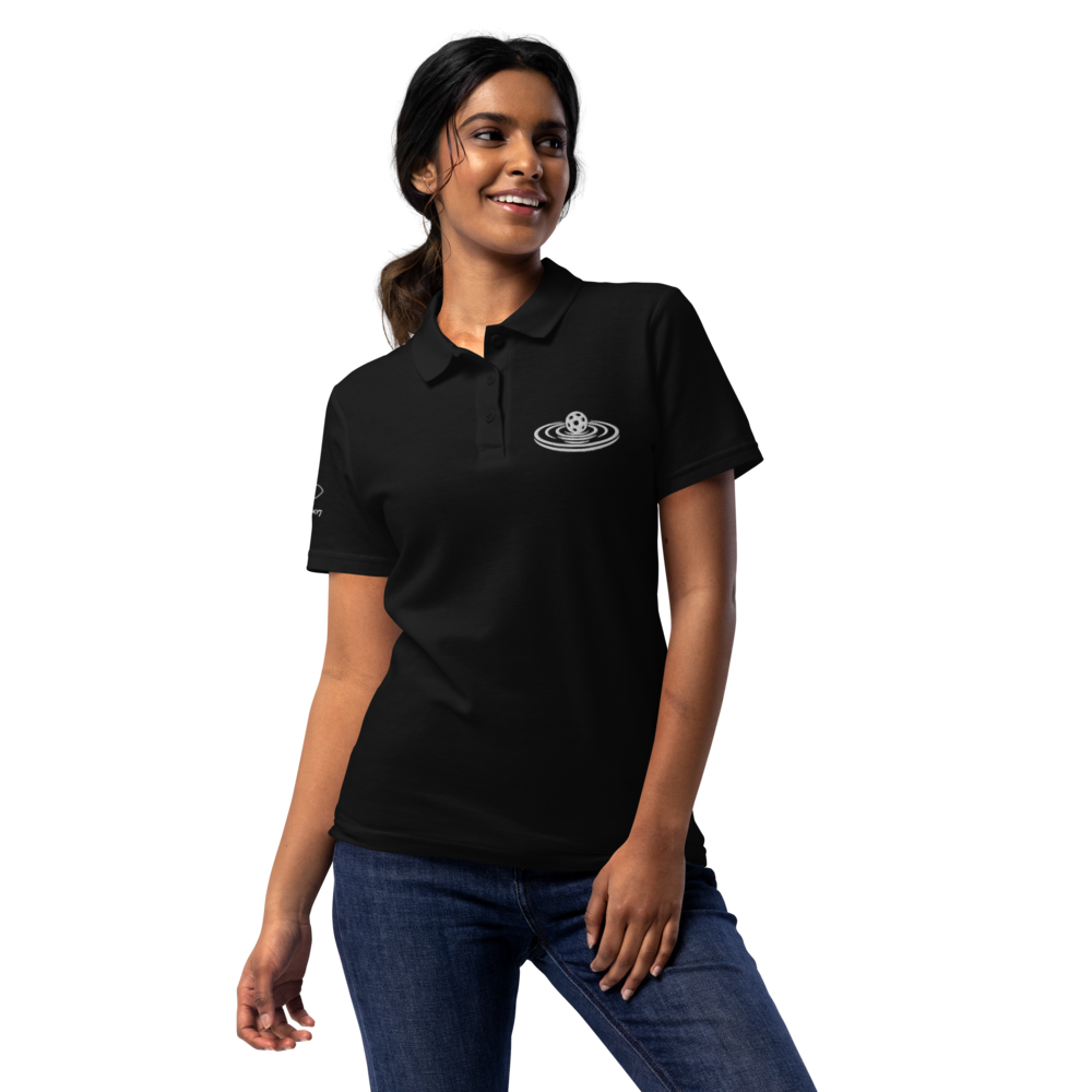 Dinker Women's Pique Polo Blanc Logo