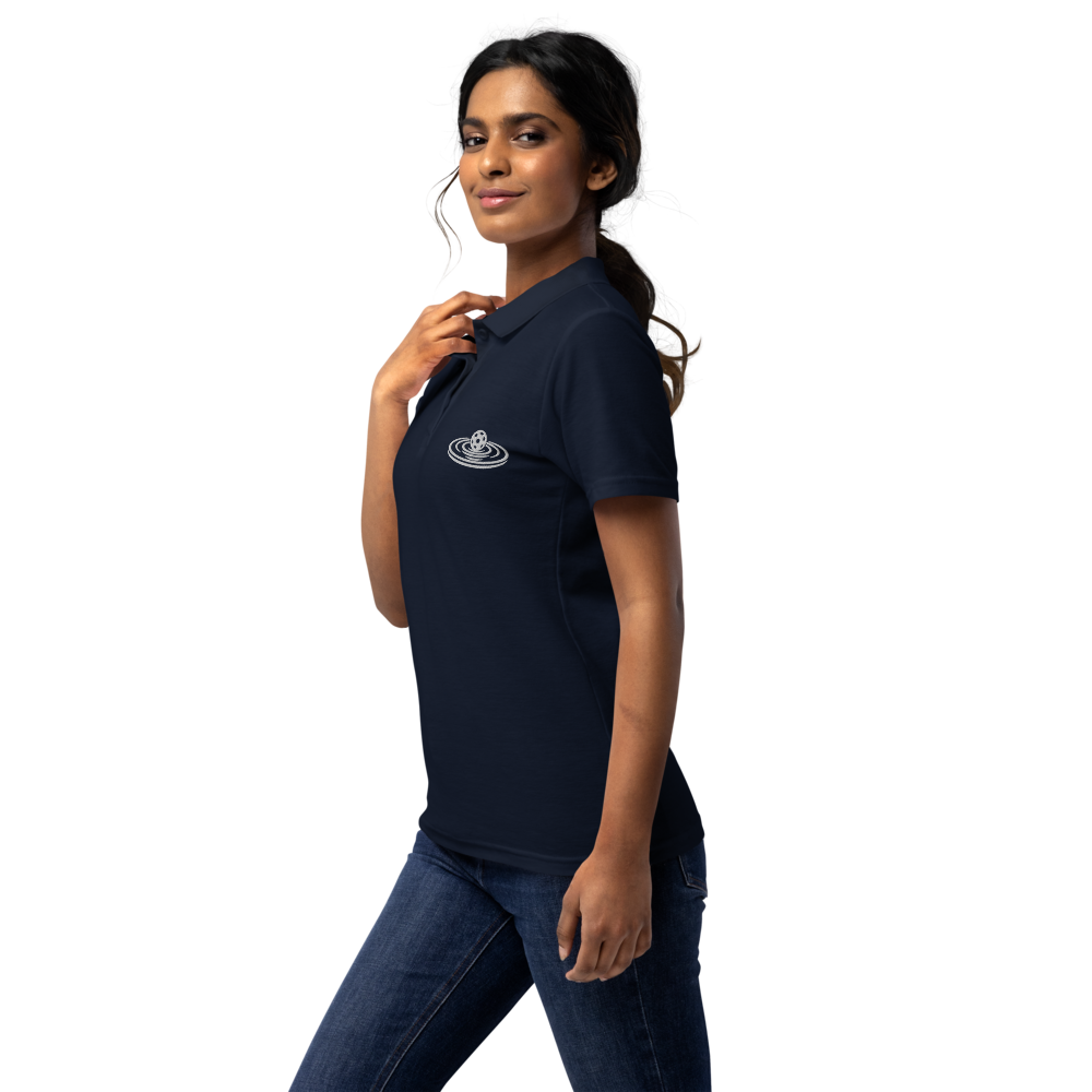 Dinker Women's Pique Polo Blanc Logo