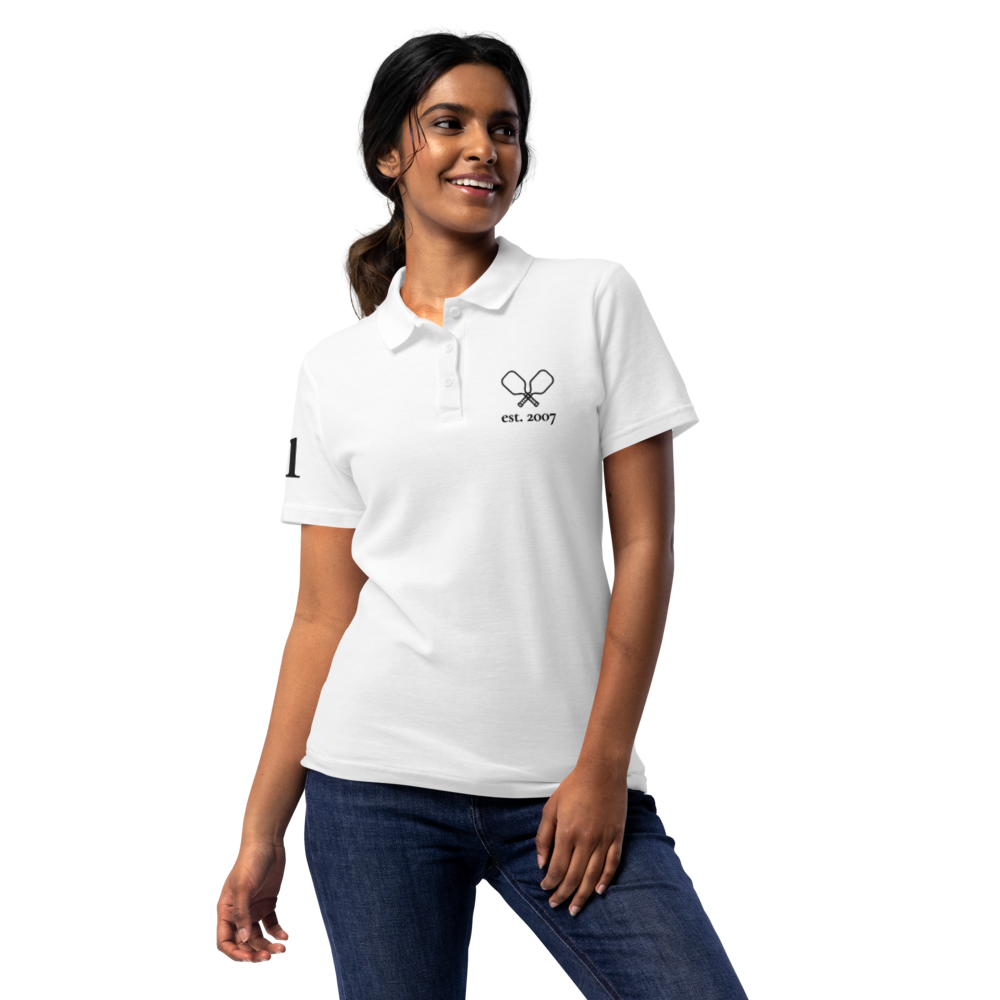 Society Women's Pique Polo Noir Crest